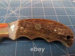 Puma SGB Big Horn Fixed Blade Knife With Stag Handle and Leather Sheath
