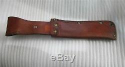 Puma White Hunter Hunting Knife #29771 Stag Horn Handle Leather Scabbard