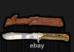 Puma White Hunter Knife 6377 West Germany Made Stag Handles Vintage