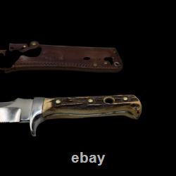 Puma White Hunter Knife 6377 West Germany Made Stag Handles Vintage