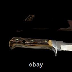Puma White Hunter Knife 6377 West Germany Made Stag Handles Vintage