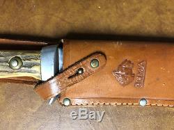 Puma White Hunter Pre-64 Stag Handled Hunting Knife withOriginal Sheath Excellent
