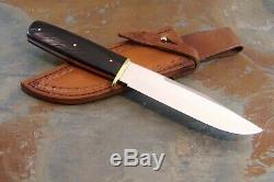 Queen Cutlery Queen City Feathered Buffalo Horn Bowie Fixed Blade Knife
