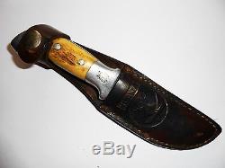 R. H. Ruana Bonner Montana Custom Skinning Hunting Knife M Stamp-original sheath