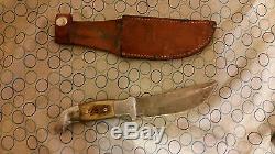 R. H. Ruana Bonner Montana M Stamped 14B Skinner Hunting Knife & Sheath