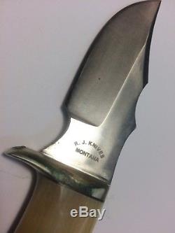 R. J. Knives, Montana, USA Vintage Custom Fixed Blade Bushcraft Hunting Knife