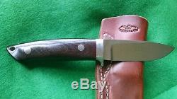 R. L. RL Bob Dozier Loveless Style Drop Point Hunter Knife Green Micarta w Sheath
