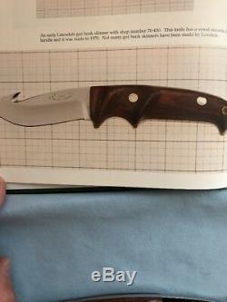 R. W. LOVELESS Knife Maker Lawndale- Gut Hook-Book Knife-letter J. W. Denton
