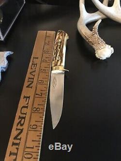 R. W. Loveless Custom Knife Maker 4 Straight Hunter-stag-sheath
