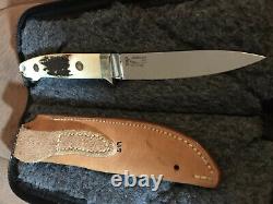 R. W. Loveless Custom Knife Maker Large Semi Skinner -double Nude-stag