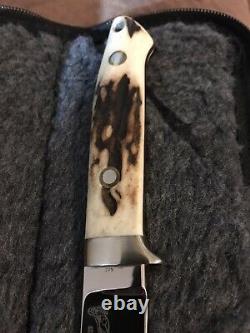 R. W. Loveless Custom Knife Maker Large Semi Skinner -double Nude-stag