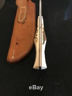 R. W. Loveless Knife Maker Custom Stag Nesmuk Signal Nude Lady-sheath