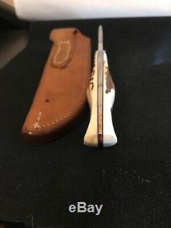 R. W. Loveless Knife Maker Custom Stag Nesmuk Signal Nude Lady-sheath