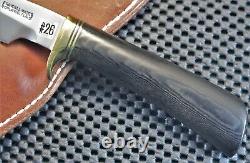 RANDALL 26-4. Black Micarta, Brass &Black Spacers. Pouch Sheath. 90's Mint Knife