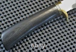 RANDALL 26-4. Black Micarta, Brass &Black Spacers. Pouch Sheath. 90's Mint Knife