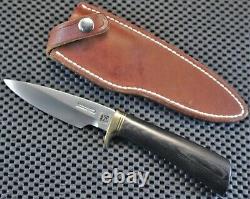 RANDALL 26-4. Black Micarta, Brass &Black Spacers. Pouch Sheath. 90's Mint Knife