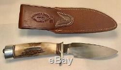 RANDALL MADE KNIFE MODEL 11 STAG HANDLE ORIGINAL SHEATH With STONE