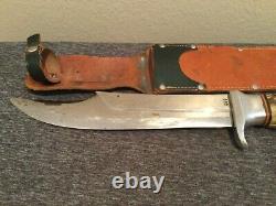 RARE 1950s SOLINGEN GERMANY 13.5 RHINO BOWIE 469 STAG BONE AFRICAN HUNTER KNIFE