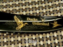 RARE AMERICAN 3Pc SET SCHRADE USA LTD DUCKS UNLIMITED 2000 Vintage HUNTING KNIFE