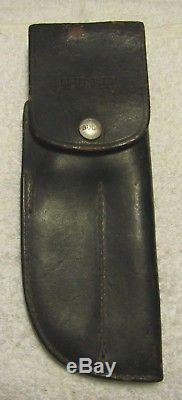 RARE FIND- BUCK Twin Hunting Knives (Knife Set) & Double Leather Flap Sheath