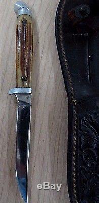 RARE FIND- Vintage Double / Twin / Buddy QUEEN Hunting Knives & Double Sheath