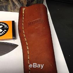 Rare Marbles Gladstone MI Marlin Stag Handle Fixed Blade Hunting Knife In Box