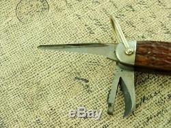 Rare Nm Vintage Winchester USA 4950 Bone Camper Jack Pocket Knife Hunting Knives