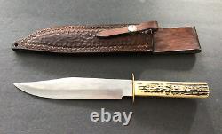 RARE ORIGINAL BOWIE SOLINGEN GERMAN BONE HANDLE KNIFE With SHEATH free Ship