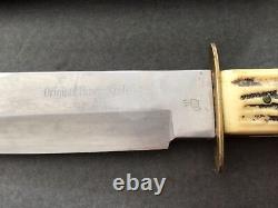 RARE ORIGINAL BOWIE SOLINGEN GERMAN BONE HANDLE KNIFE With SHEATH free Ship