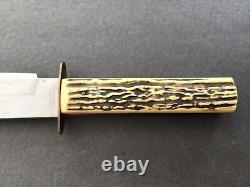 RARE ORIGINAL BOWIE SOLINGEN GERMAN BONE HANDLE KNIFE With SHEATH free Ship