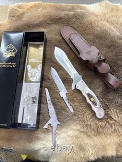 RARE! Puma White Hunter Multi Blade with Leather Sheath 282100 NOS NIB