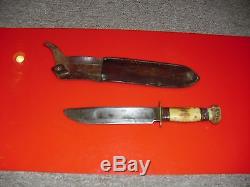 RARE US 1918-45's WWII MARBLES Gladstone Huge Hunting Fighting Knife & Sheath