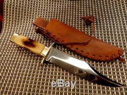 RARE USA 1980s HUGE CVA 12 BOWIE HUNTING KNIFE CUSTOM VINTAGE SHEATH SURVIVAL