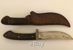 RARE VINTAGE 1970s DAVID BOYE HAND MADE KNIFE & SHEATH CUSTOM ENGRAVED DEER HUNT