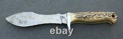 RARE VINTAGE ANTON WINGEN SOLINGEN No. 235 FIXED BLADE HUNTING KNIFE & SHEATH