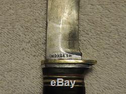 RARE Vintage Custom Morseth Brusletto Geilo Hunting Knife with Leather Sheath USA