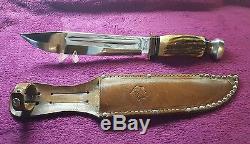 RARE Vintage Puma Solingen 8 No. 6320 Hunting Knife/ WITH SHEATH NICE! PRE-64