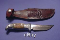 RARE Vintage RUANA M MARK Genuine Stag Fixed Blade Hunting Skinning Knife & Case