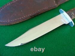 RARE Vintage c. 1920's L. L. BEAN ROGERS BONE Handle BOWIE Hunter Knife & Sheath