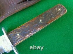 RARE Vintage c. 1920's L. L. BEAN ROGERS BONE Handle BOWIE Hunter Knife & Sheath
