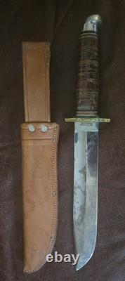 RARE Western USA Vietnam Era L46-8 Fixed Blade Bowie Fighting Knife and Sheath