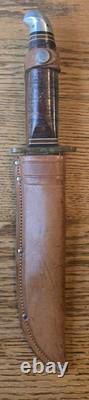 RARE Western USA Vietnam Era L46-8 Fixed Blade Bowie Fighting Knife and Sheath