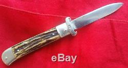 RARE vintage old shell-puller folding hunting pocket knife -Like Hubertus / Puma