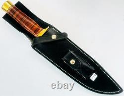 RBH CUSTOM KNIVES Large Fixed Blade SPORTSMAN Bowie UNUSED 14 KNIFE & Sheath