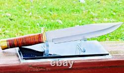 RBH CUSTOM KNIVES Large Fixed Blade SPORTSMAN Bowie UNUSED 14 KNIFE & Sheath