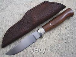 RICK NOWLAND Fixed Blade Hunting Knife, Custom Hunter, Bob Schrap Pigskin Sheath