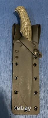 RMJ Tactical Combat Africa Knife Tungsten 7.5 80CRV2 Blade Dirty Olive G-10