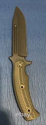 RMJ Tactical Combat Africa Knife Tungsten 7.5 80CRV2 Blade Dirty Olive G-10