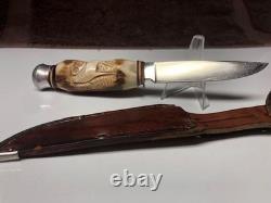 ROSTFREIL VINTAGE (carver antler) hunting knife SOLINGEN GERMANY (BEAUTIFUL)