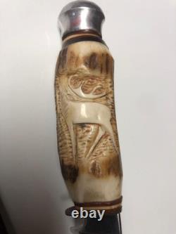 ROSTFREIL VINTAGE (carver antler) hunting knife SOLINGEN GERMANY (BEAUTIFUL)